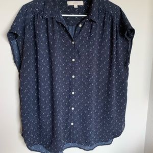 Blue and white blouse